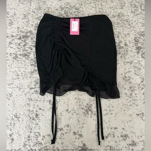 Edikted black tie scrunched mini skirt size M